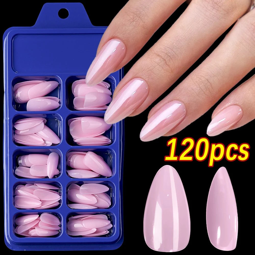 576pcs/Box Colorful Fake Nails Black Red Design Fake Nail Oval Short Square Press On False Nails Mixed Full Cover Nail Tips