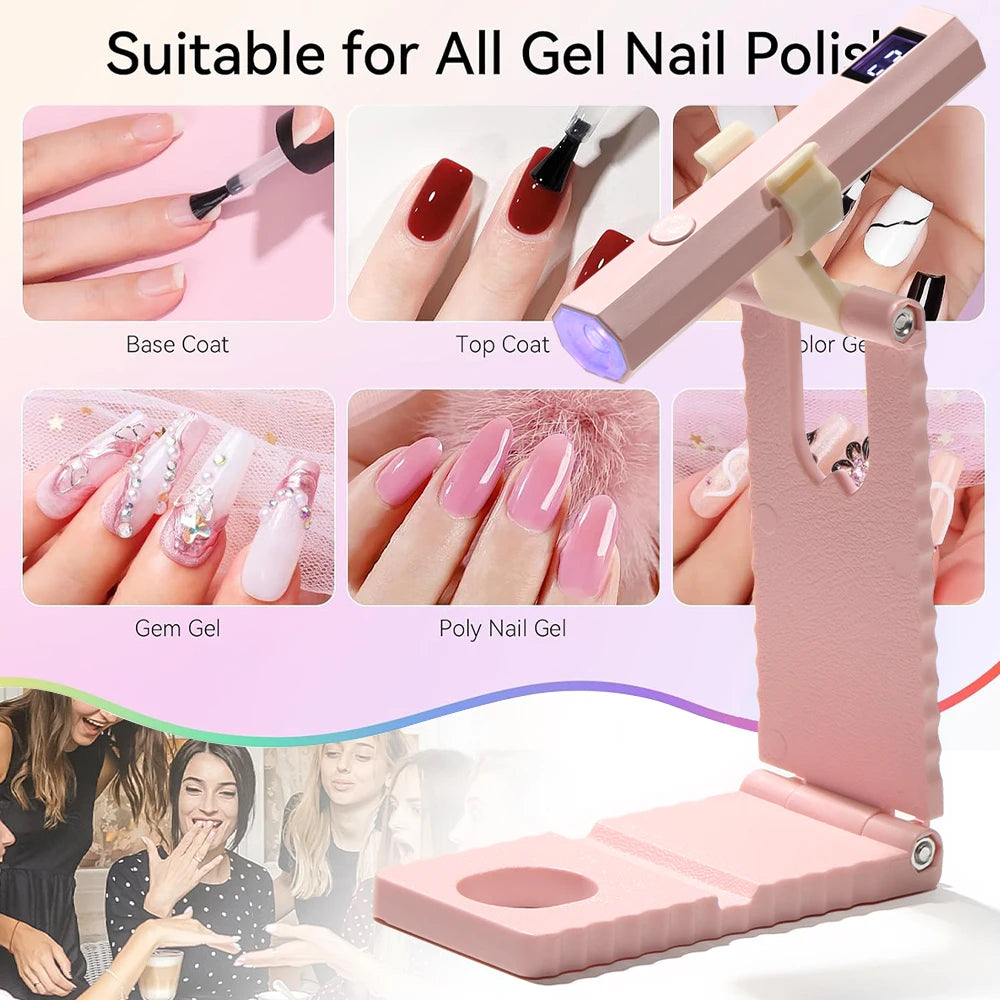YIKOOLIN Convenient Handheld Nail Dryer Lamp UV/LED Nail Curing All Gel Polish Nail Art Tool USB Rechargeabl Quick Dry Nail Lamp