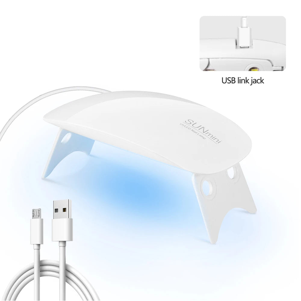Foldable Nail Lamp 6w Uv Led Lamp For Nails Machine 6 Uv Leds Gel Nail Polish Dryer Lamp Manicure Tool Professional Equipme
