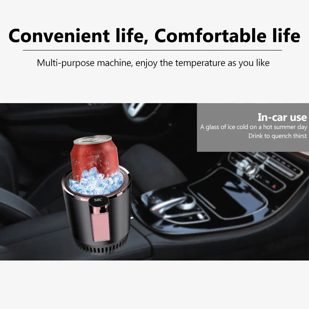 12V Car Cold Hot Cup Touch Screen Beverage Can Smart Digital Display Car Cup Holder Cooler Heater Home Camping Travel Cup Holder