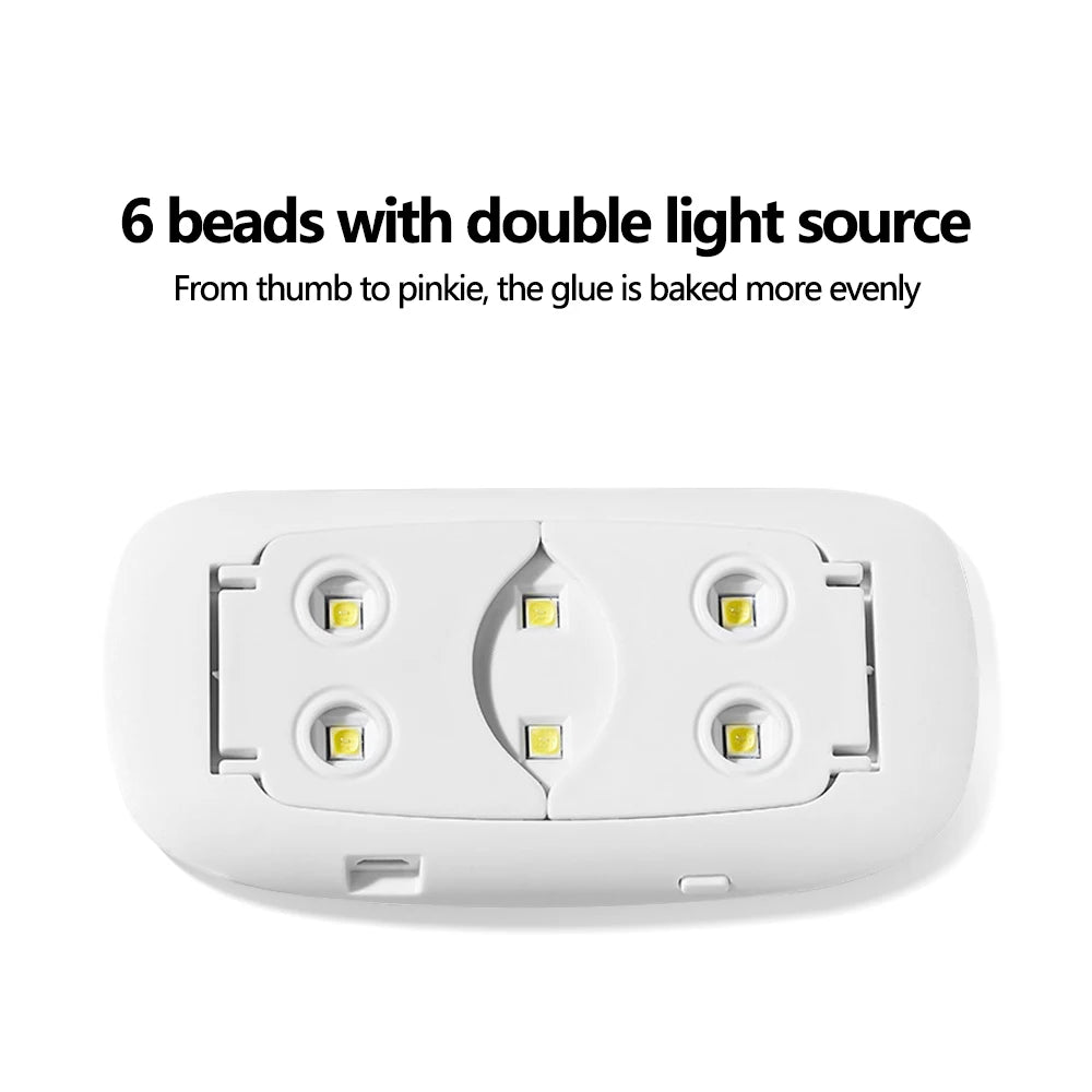 Foldable Nail Lamp 6w Uv Led Lamp For Nails Machine 6 Uv Leds Gel Nail Polish Dryer Lamp Manicure Tool Professional Equipme