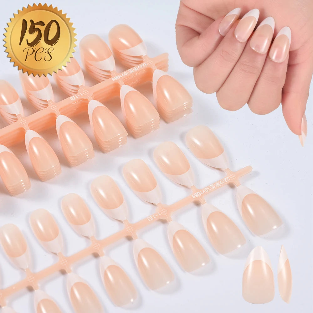 576pcs/Box Colorful Fake Nails Black Red Design Fake Nail Oval Short Square Press On False Nails Mixed Full Cover Nail Tips