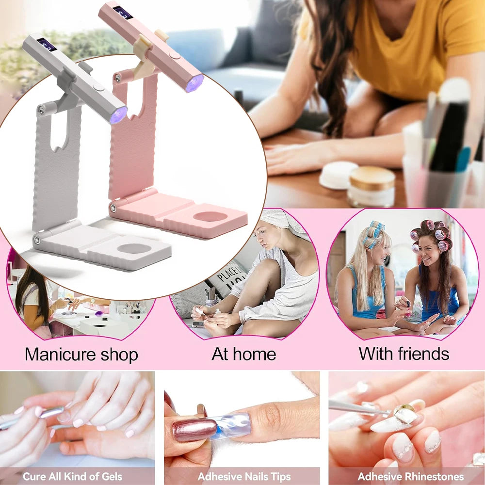 YIKOOLIN Convenient Handheld Nail Dryer Lamp UV/LED Nail Curing All Gel Polish Nail Art Tool USB Rechargeabl Quick Dry Nail Lamp