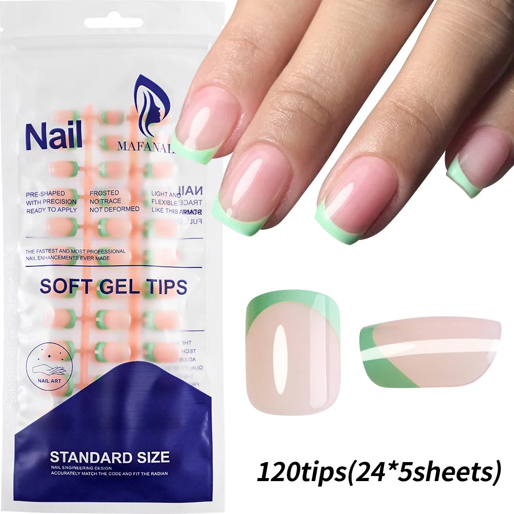 576pcs/Box Colorful Fake Nails Black Red Design Fake Nail Oval Short Square Press On False Nails Mixed Full Cover Nail Tips