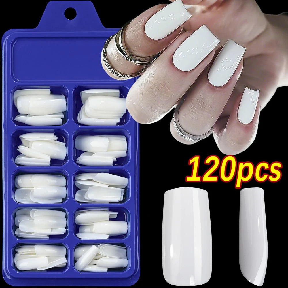 576pcs/Box Colorful Fake Nails Black Red Design Fake Nail Oval Short Square Press On False Nails Mixed Full Cover Nail Tips