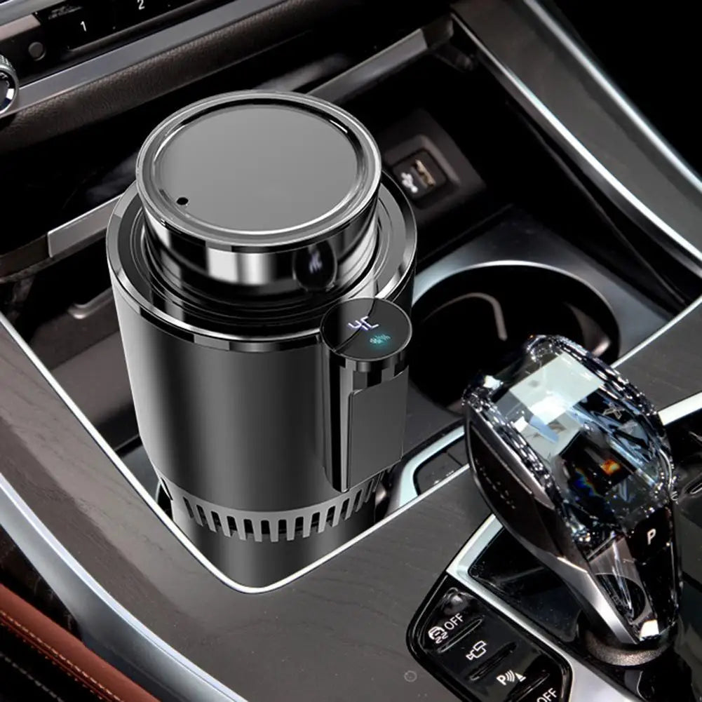 12V Car Office Cup Warmer Cooler with Temperature Display 2 In 1 Smart Beverage Mug Holder Car Smart Hot Cold Cup Drinks Holder