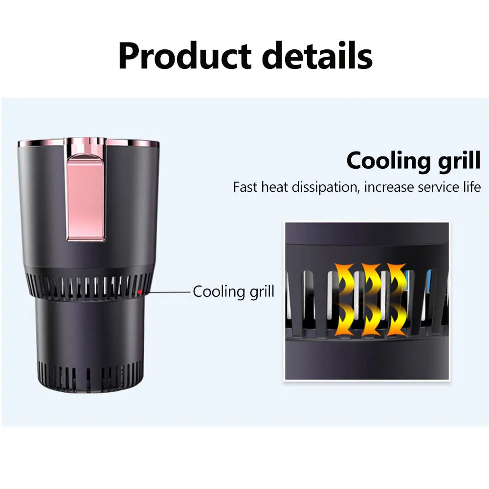 12V Car Cold Hot Cup Touch Screen Beverage Can Smart Digital Display Car Cup Holder Cooler Heater Home Camping Travel Cup Holder