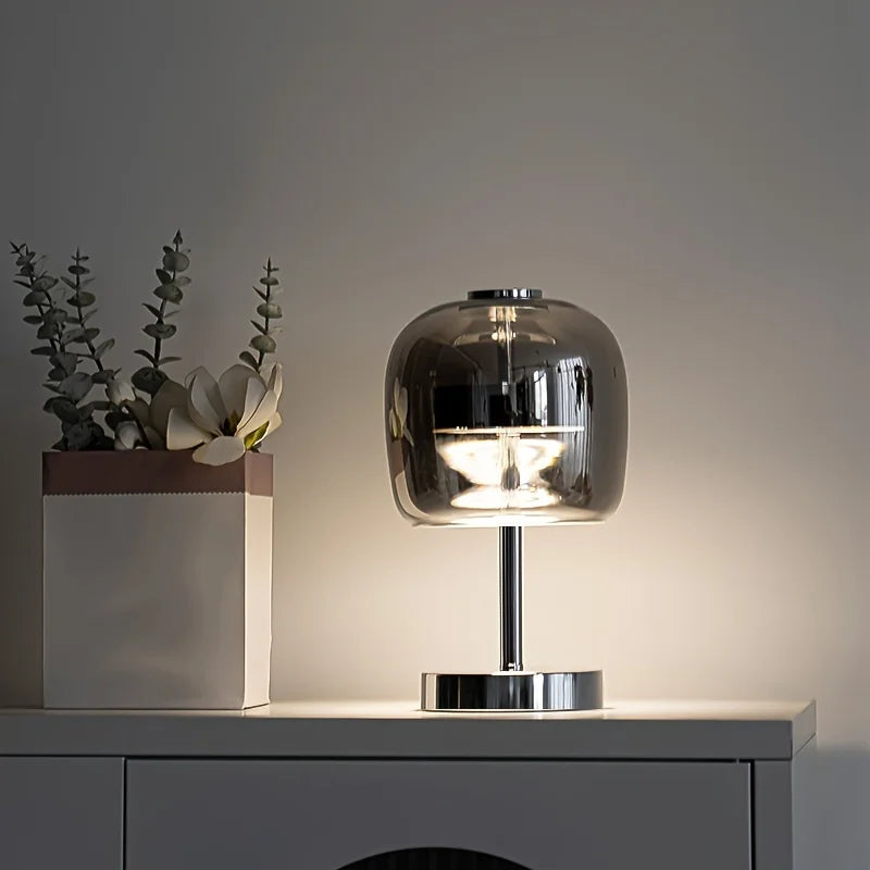 Decorative table lamp, online-famous bedroom and study glass lamp, Nordic simple bedside night light, personalized