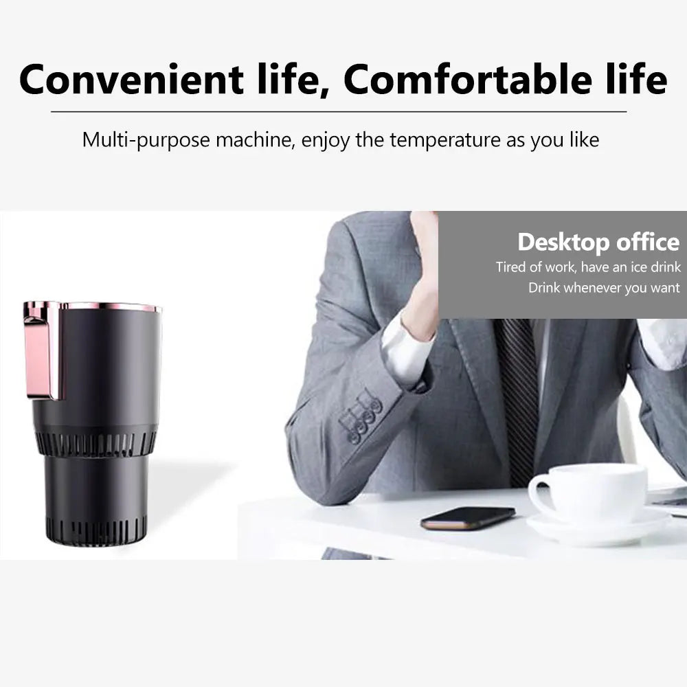 12V Car Cold Hot Cup Touch Screen Beverage Can Smart Digital Display Car Cup Holder Cooler Heater Home Camping Travel Cup Holder