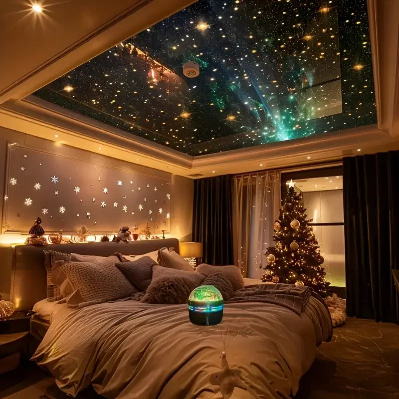 Aurora Borealis Starry Sky Projection Light, LED Projection Night Light with Remote Control, 7 Lighting Effects