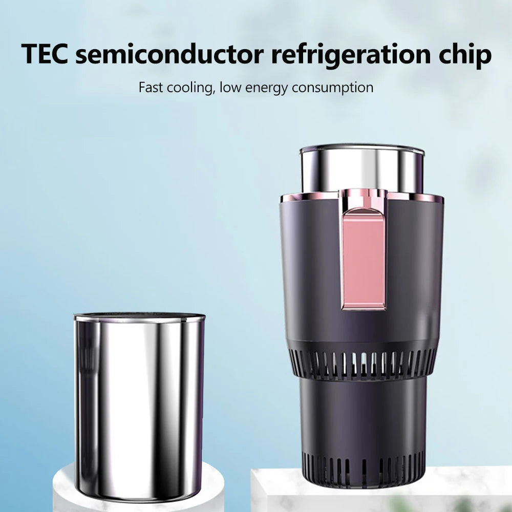 12V Car Cold Hot Cup Touch Screen Beverage Can Smart Digital Display Car Cup Holder Cooler Heater Home Camping Travel Cup Holder