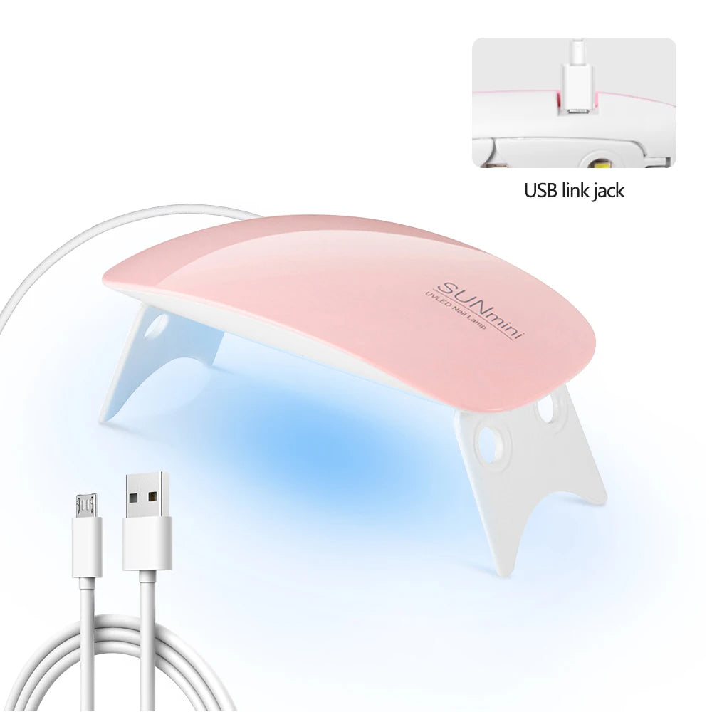Foldable Nail Lamp 6w Uv Led Lamp For Nails Machine 6 Uv Leds Gel Nail Polish Dryer Lamp Manicure Tool Professional Equipme