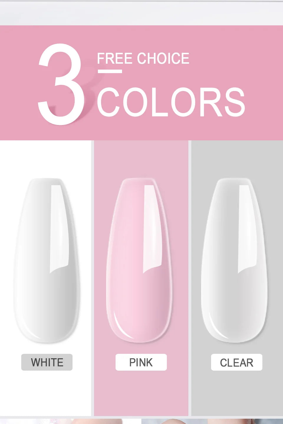 40ml Crystal Liquid With 45ml Acrylic Powder Set Lnclude Pink White Transparent Acrylic Powder Kit Suitable Beginner Nail Kit