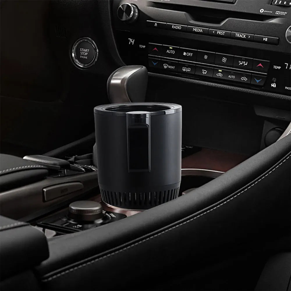12V Car Cold Hot Cup Touch Screen Beverage Can Smart Digital Display Car Cup Holder Cooler Heater Home Camping Travel Cup Holder