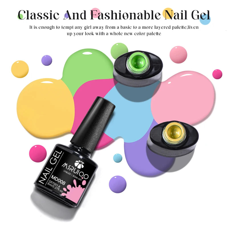 6pc All-season Gel Nail Polish Set Nude Pink Red Glitter Semi Permanent UV Gel Polish Kits All For Manicure Soak Off Vernis