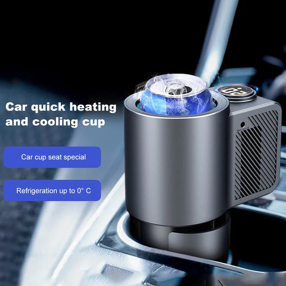 Smart 2 In 1 12V Car Cup Cooler Warmer with Temperature Display Mini Auto Refrigerator Drinks Cooling Heating Mug for Outdoor Tr