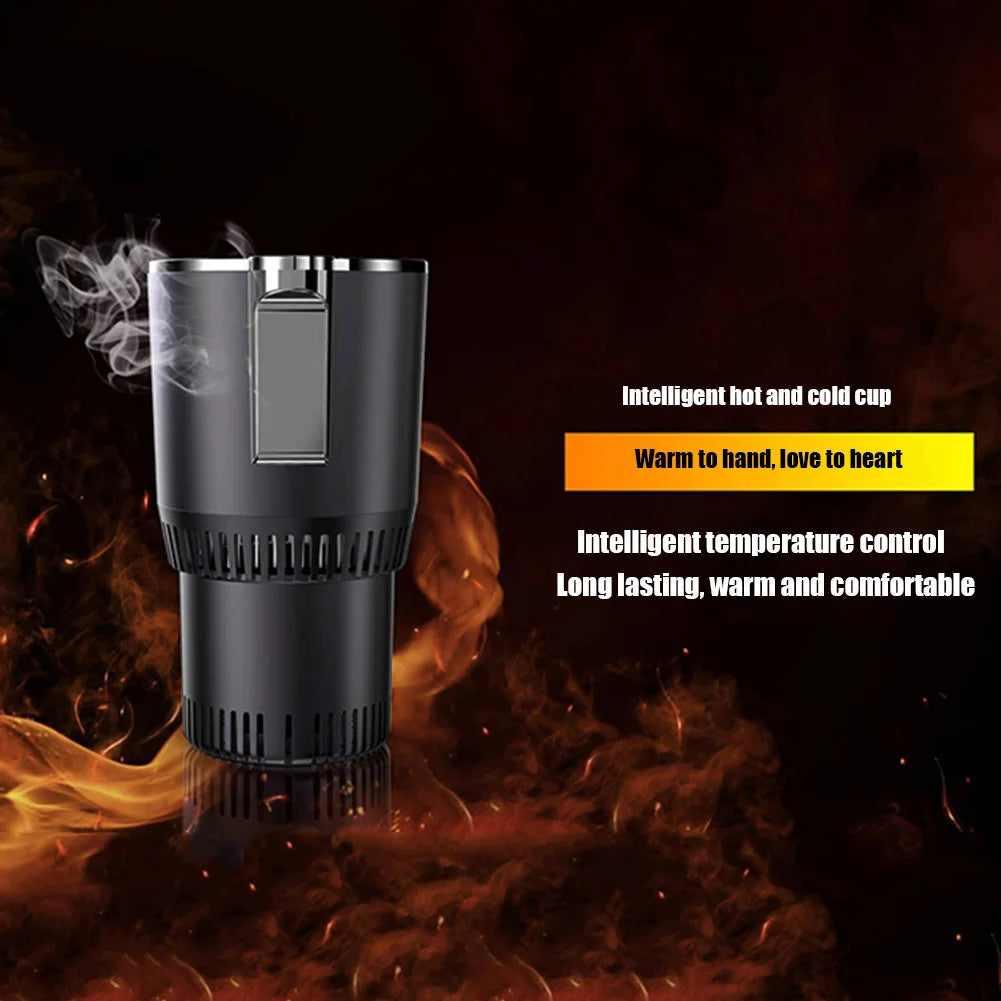 Smart 2 In 1 12V Car Cup Cooler Warmer with Temperature Display Mini Auto Refrigerator Drinks Cooling Heating Mug for Outdoor Tr