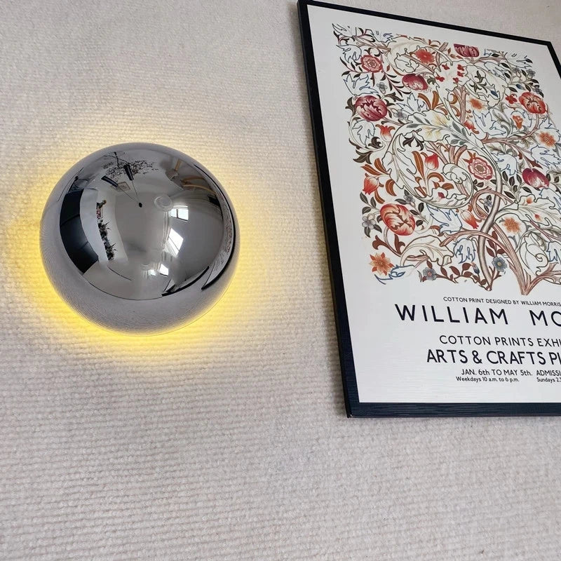 Nordic decorative gold circular wall lamp bedroom bedside living room dining room art minimalist wall mounted lamp