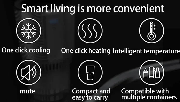 Auto Intelligent Hot and Cold Cup Holder 2-in-1 Smart Cooling Heating Cup Holder Mini Car Refrigerator Office Cool and Heat