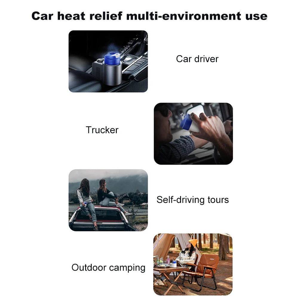 Smart 2 In 1 12V Car Cup Cooler Warmer with Temperature Display Mini Auto Refrigerator Drinks Cooling Heating Mug for Outdoor Tr