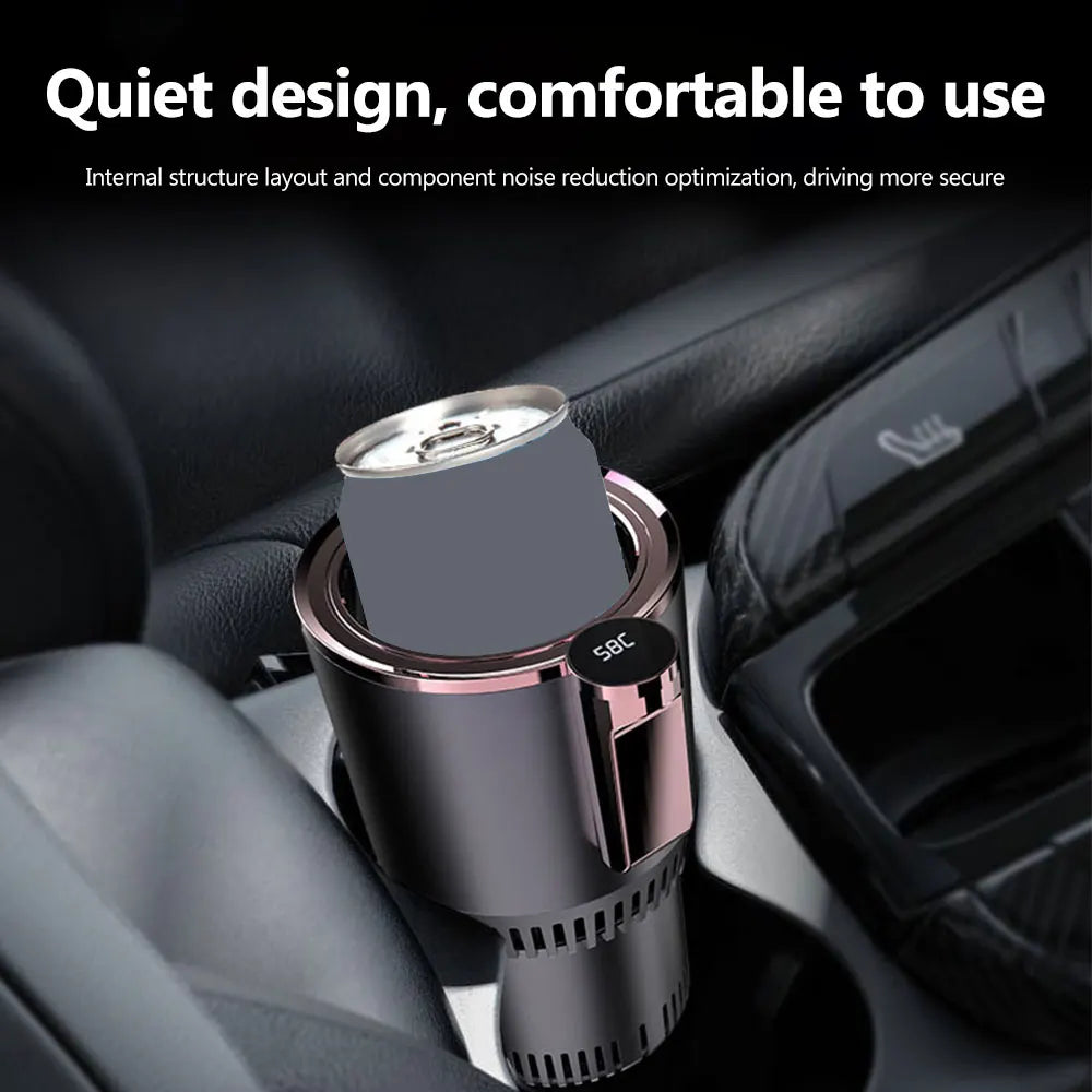 12V Car Cold Hot Cup Touch Screen Beverage Can Smart Digital Display Car Cup Holder Cooler Heater Home Camping Travel Cup Holder