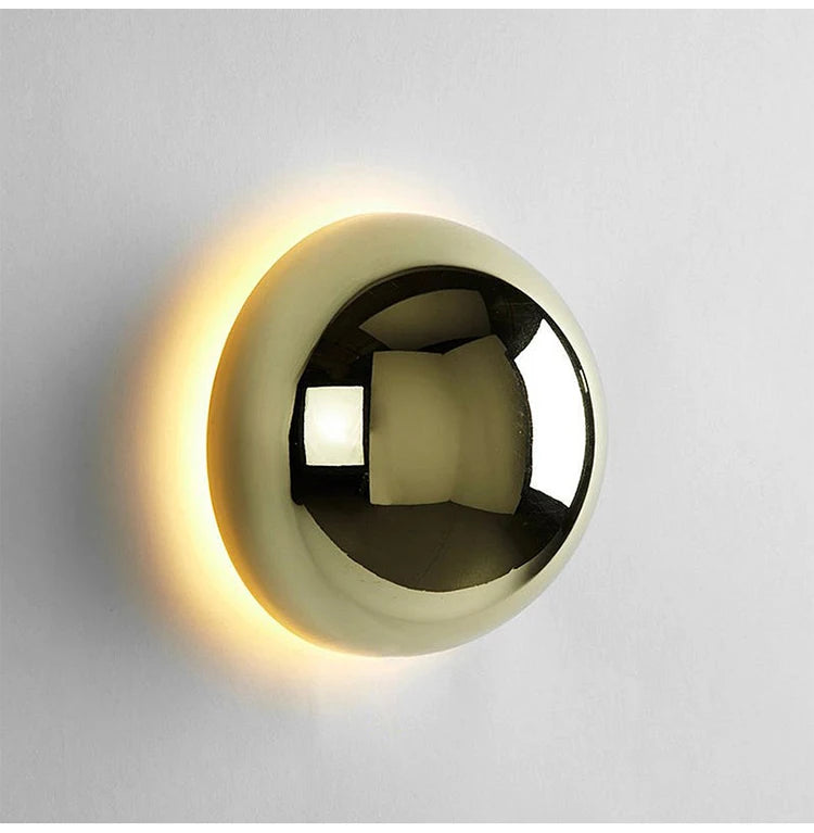 Nordic decorative gold circular wall lamp bedroom bedside living room dining room art minimalist wall mounted lamp
