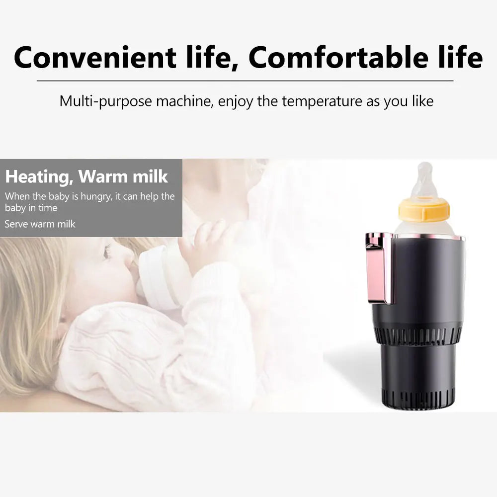 12V Car Cold Hot Cup Touch Screen Beverage Can Smart Digital Display Car Cup Holder Cooler Heater Home Camping Travel Cup Holder