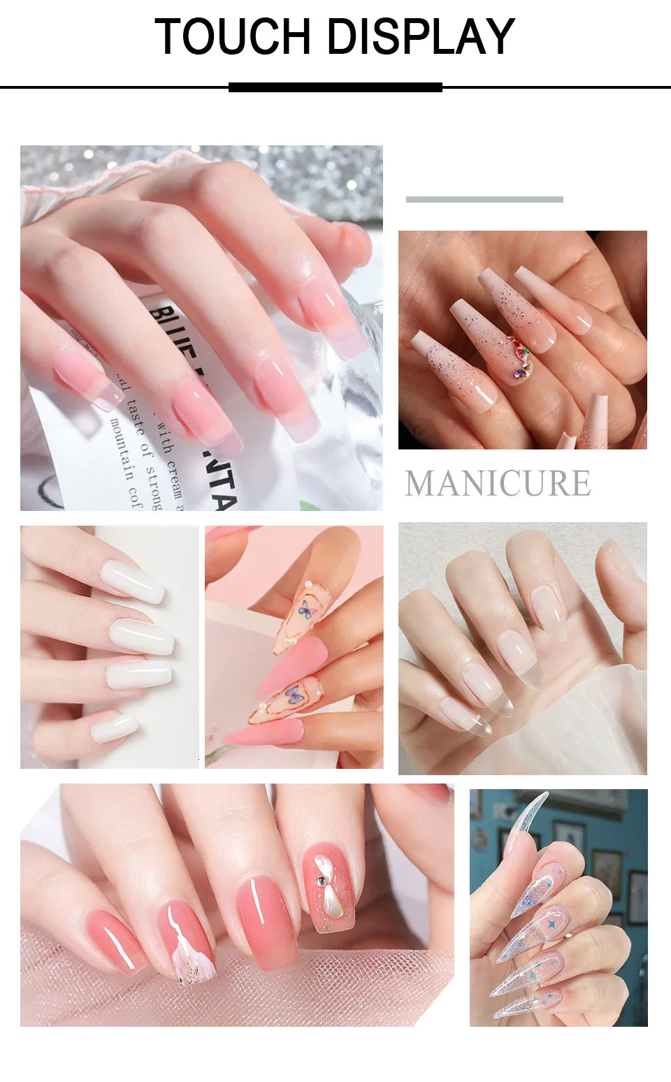 40ml Crystal Liquid With 45ml Acrylic Powder Set Lnclude Pink White Transparent Acrylic Powder Kit Suitable Beginner Nail Kit
