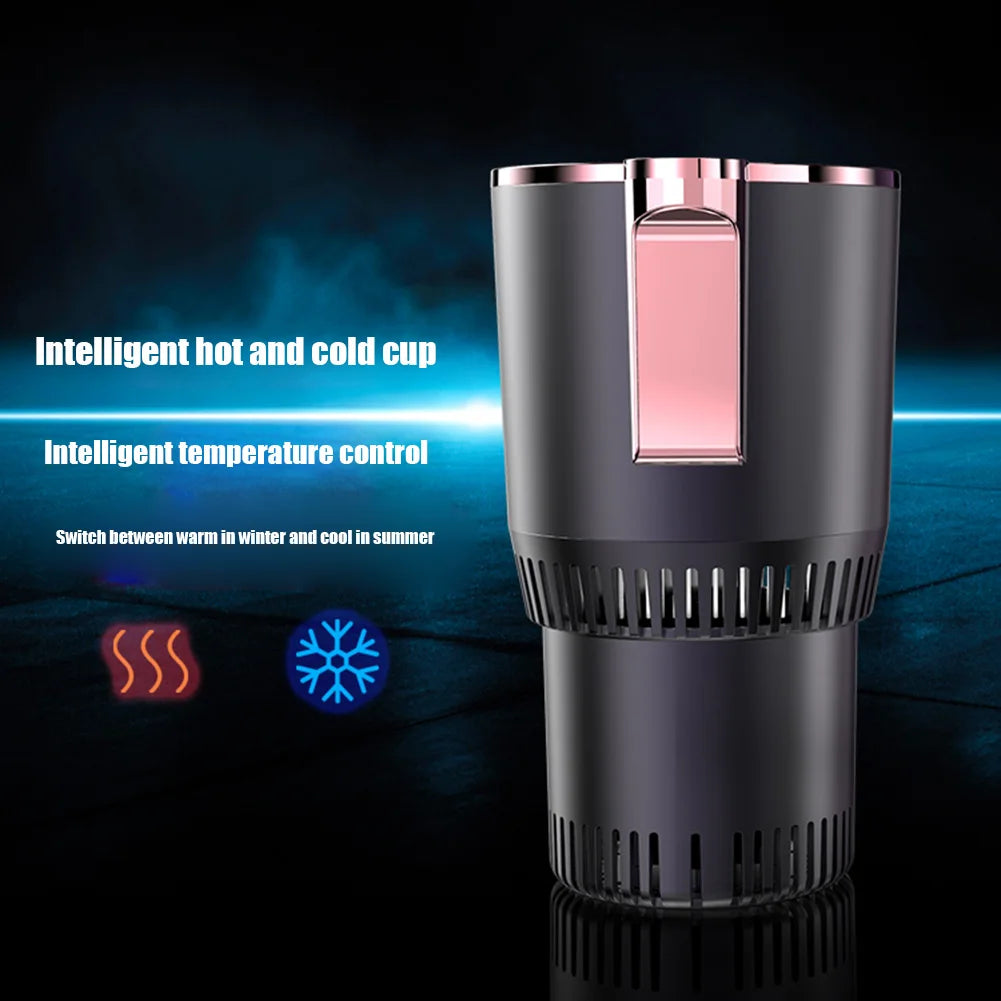12V Car Office Cup Warmer Cooler with Temperature Display 2 In 1 Smart Beverage Mug Holder Car Smart Hot Cold Cup Drinks Holder