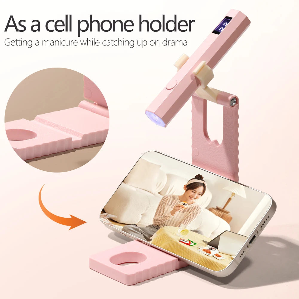 YIKOOLIN Convenient Handheld Nail Dryer Lamp UV/LED Nail Curing All Gel Polish Nail Art Tool USB Rechargeabl Quick Dry Nail Lamp