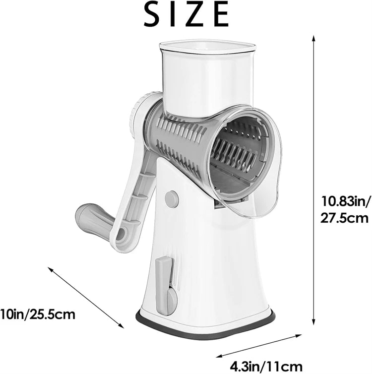 Rotary Cheese Grater Shredder Multifunction 5 in 1 Kitchen Manual Speed Round Mandolin Food Slicer Vegetable Shooter YY117