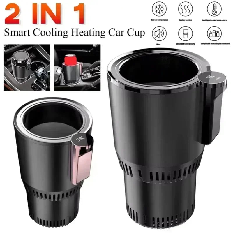 Auto Intelligent Hot and Cold Cup Holder 2-in-1 Smart Cooling Heating Cup Holder Mini Car Refrigerator Office Cool and Heat