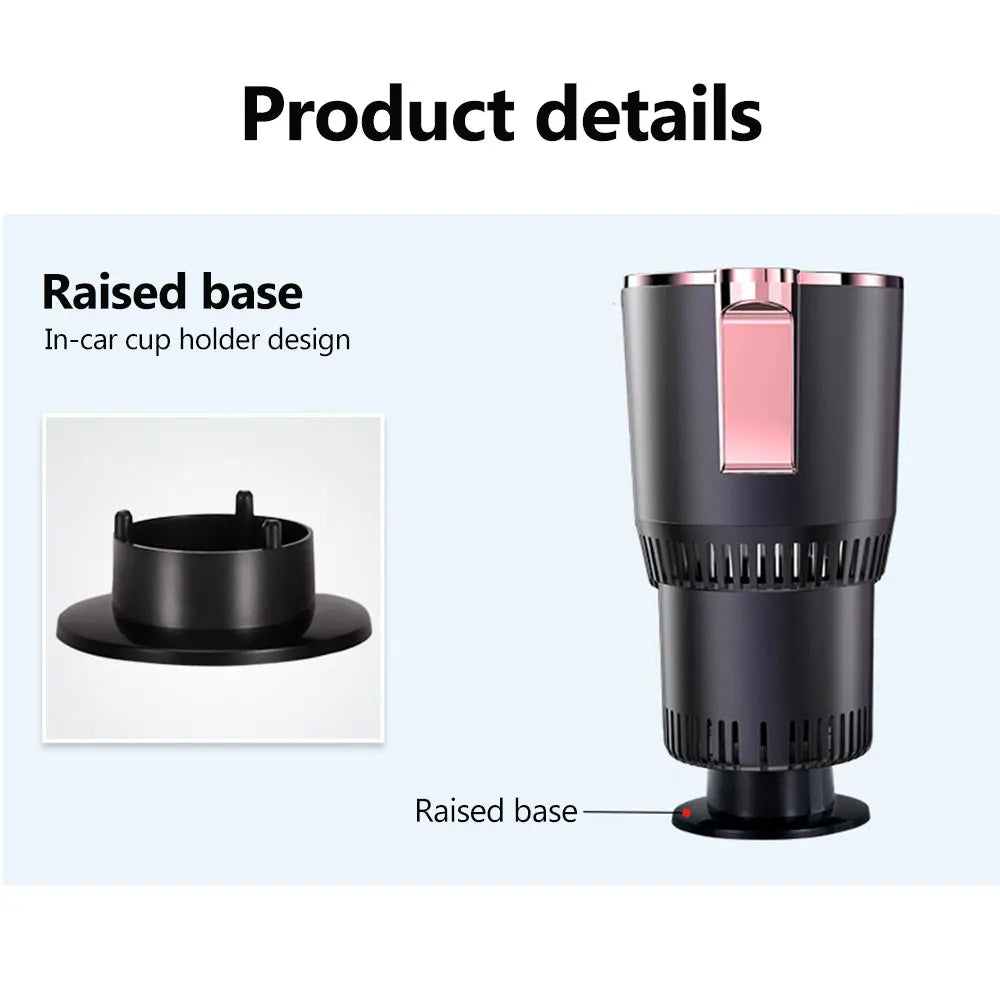 12V Car Cold Hot Cup Touch Screen Beverage Can Smart Digital Display Car Cup Holder Cooler Heater Home Camping Travel Cup Holder