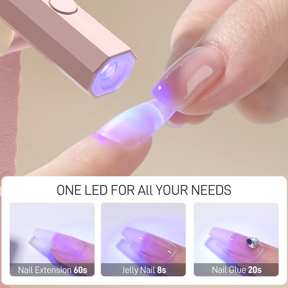 YIKOOLIN Convenient Handheld Nail Dryer Lamp UV/LED Nail Curing All Gel Polish Nail Art Tool USB Rechargeabl Quick Dry Nail Lamp