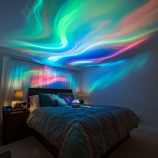 Aurora Borealis Starry Sky Projection Light, LED Projection Night Light with Remote Control, 7 Lighting Effects