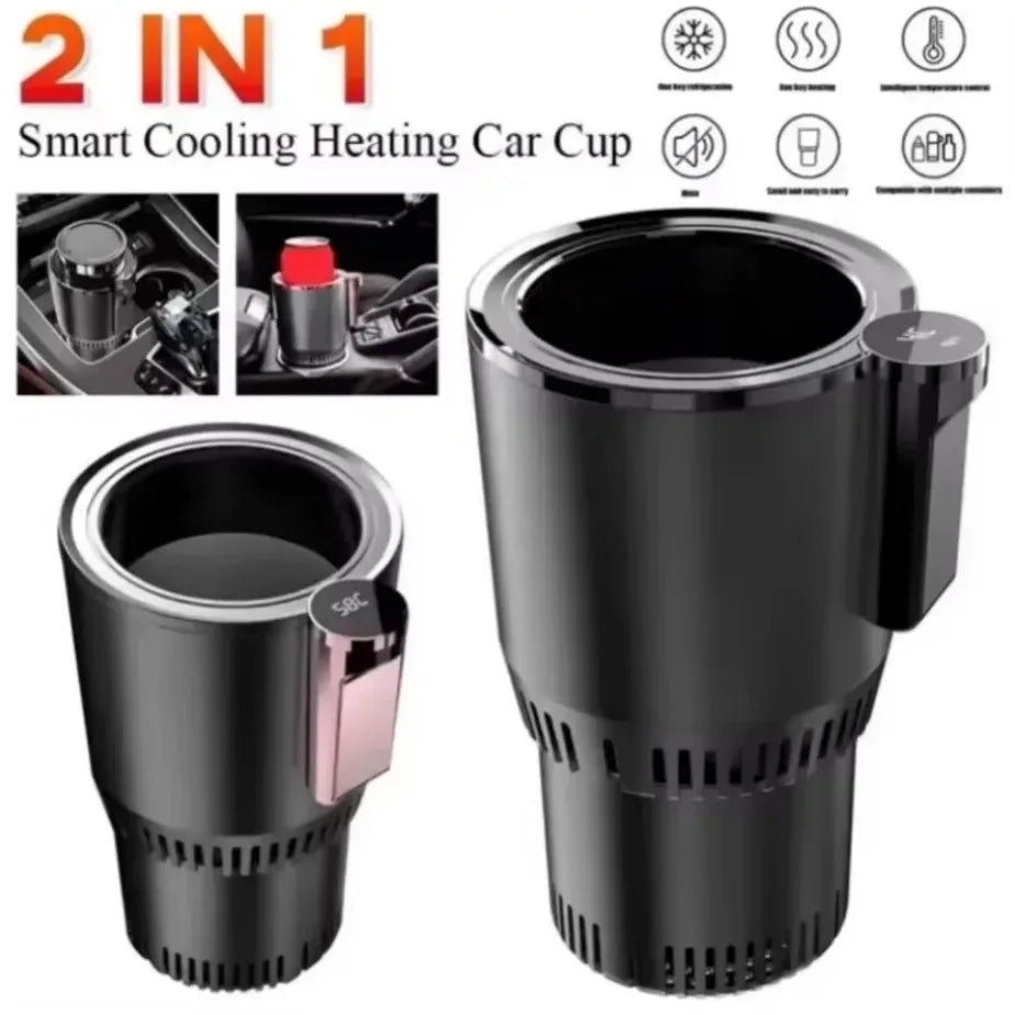 Auto Intelligent Hot and Cold Cup Holder 2-in-1 Smart Cooling Heating Cup Holder Mini Car Refrigerator Office Cool and Heat