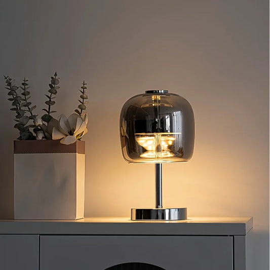 Decorative table lamp, online-famous bedroom and study glass lamp, Nordic simple bedside night light, personalized
