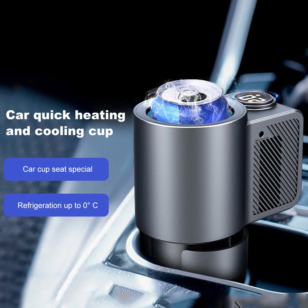 Smart 2 In 1 12V Car Cup Cooler Warmer with Temperature Display Mini Auto Refrigerator Drinks Cooling Heating Mug for Outdoor Tr