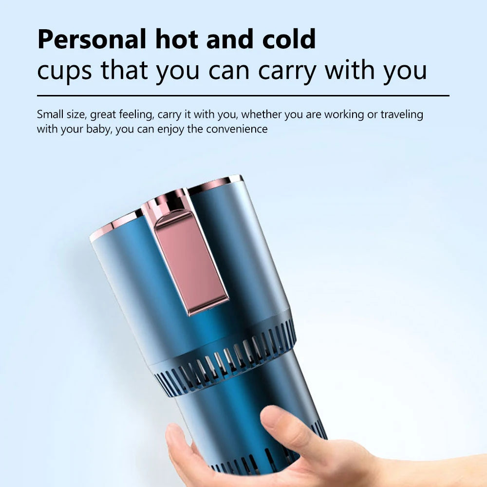 12V Car Cold Hot Cup Touch Screen Beverage Can Smart Digital Display Car Cup Holder Cooler Heater Home Camping Travel Cup Holder