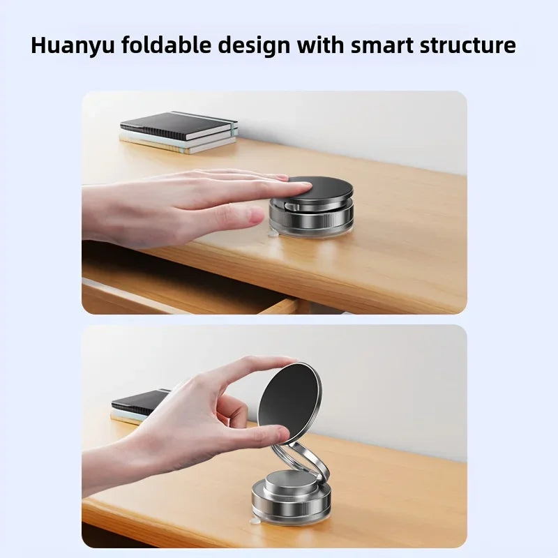 Vacuum Magnetic Vehicle Mounting Bracket 360° Rotate Car Stand Strong Magnet Strong Adsorption Holder Folding Portable Kickstand