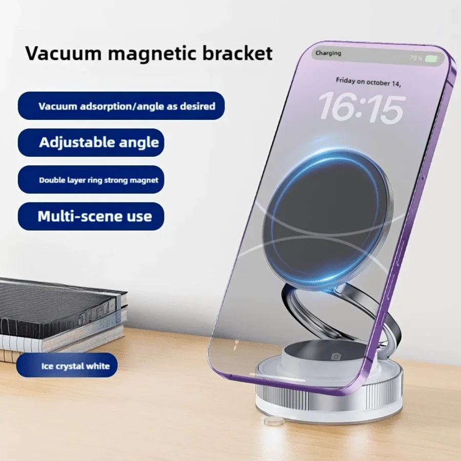 Vacuum Magnetic Vehicle Mounting Bracket 360° Rotate Car Stand Strong Magnet Strong Adsorption Holder Folding Portable Kickstand